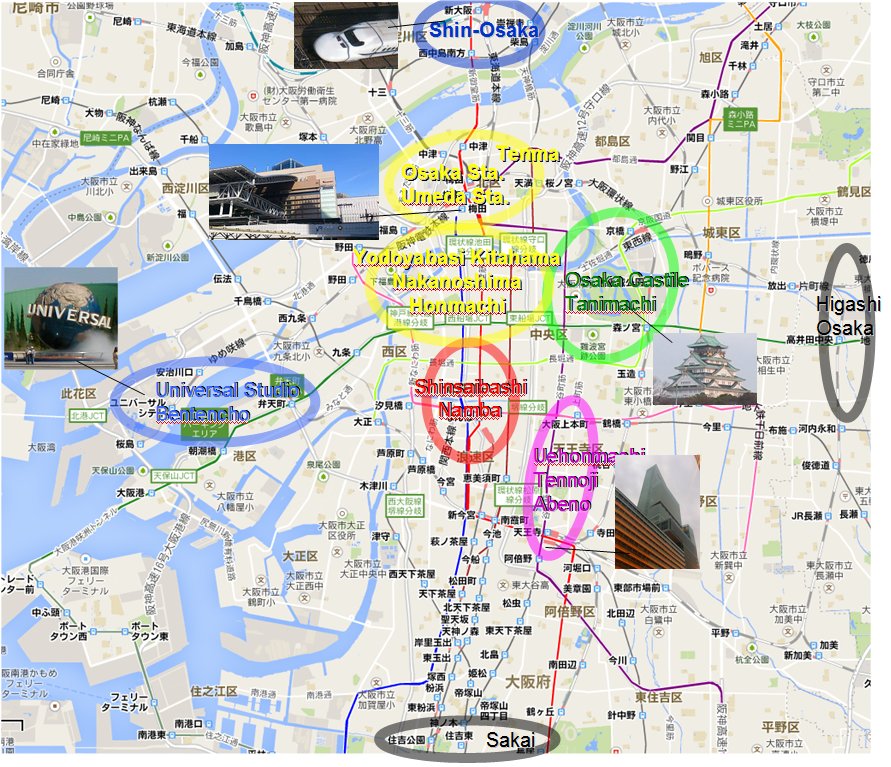 OSAKA's TRAIN MAP - Rail Way Map in Osaka, JAPAN (subway, JR, and